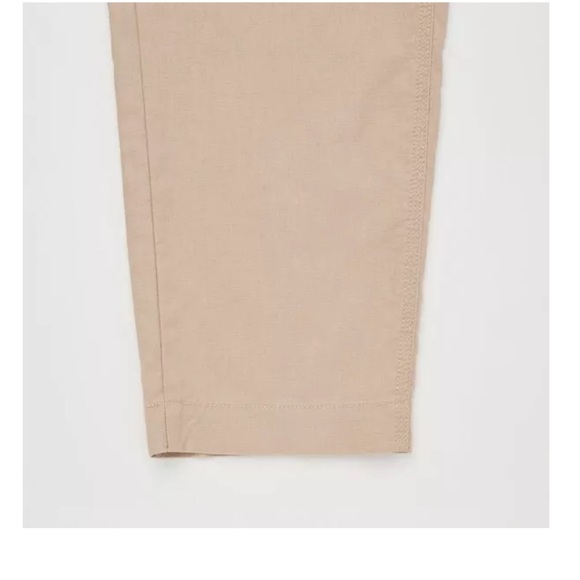 Uniqlo Unisex Beige Linen Cotton Blend Tapered Pants Size S 🩵 - Picture 4 of 6